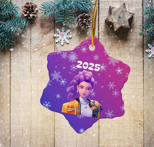 Discover Rumi K-Pop Demon Hunter Ceramic Ornament 2025, Double Sided K-Pop Fan Christmas Tree Decoration, Holiday Gift