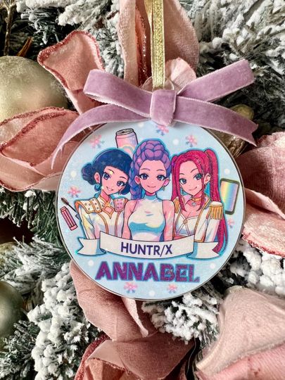 K-Pop Demon Hunters Personalized Christmas Bauble Ceramic Ornament Saja Boys Design