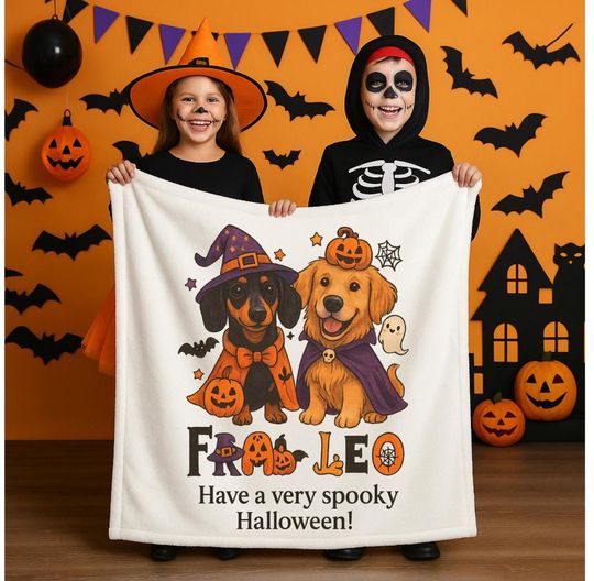Discover Custom Halloween Pet Blanket: Spooky Season Flannel Throw