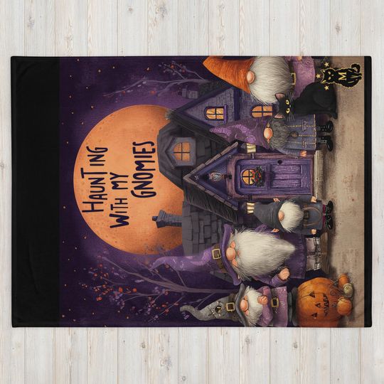 Discover Halloween Gnomes Throw Blanket: Spooky Movie Night Decor