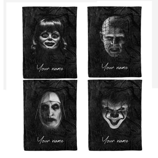 Discover Personalized Horror Movie Blanket Scary Character/ Halloween Decor/ Custom made /