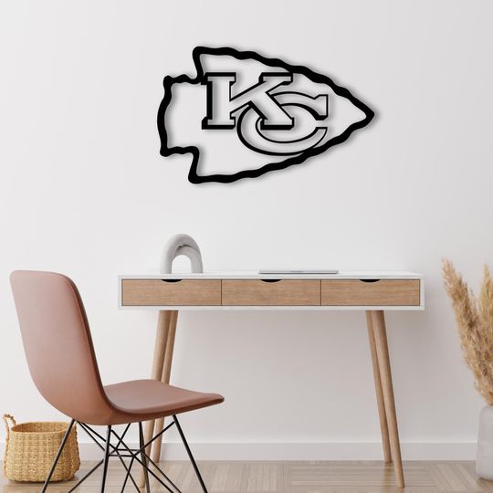 Discover Kansas City, Kansas City Metal Sign, Custom Sports Sign, Metal Sign, Football Team Sign, Wall Art Design, Garage Sign, Mancave Decor