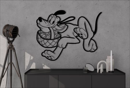 Discover Pluto, Pluto Dog, Mickey, Cartoon Character, Metal Sign, Metal Wall Sign, Kidroom Sign, Playground Decor, Cartoon Sign, Man cavedecor