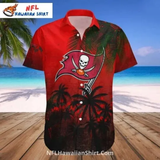 Tampa Bay Football Sunset Palm Beach Aloha Hawaiian Shirt , Gift for Fan