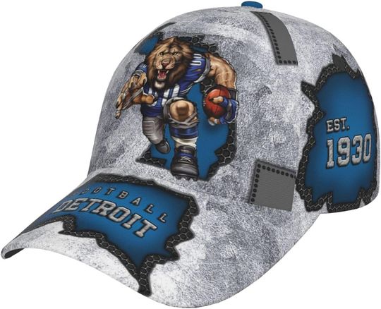 Discover Detroit Football Team Lions Baseball Cap, Hat Game Day for Men Women Fans Gift