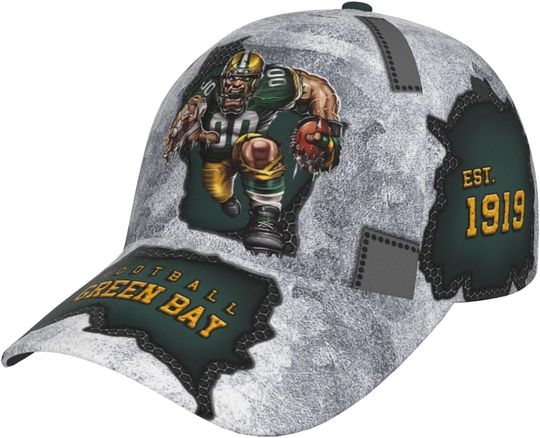 Green Bay Football Team Packers Baseball Cap, Hat Game Day for Men Women Fans Gift