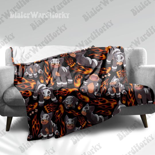 Discover Houndour Kawaii Fleece Blanket Cute Anime Blanket Dark Dog Blanket Anime Blanket Throw Gifts