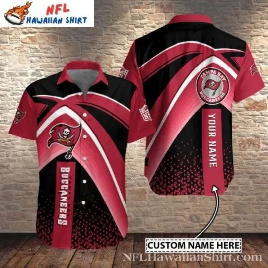 Discover Sleek Stripe Tampa Bay Football Personalized Hawaiian Shirt , Gift for Fan