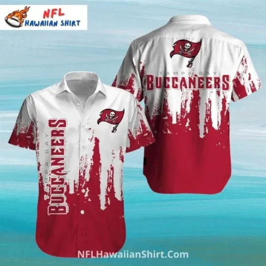 Discover Tampa Bay Football Splatter Effect Hawaiian Shirt In Red, Gift for Fan