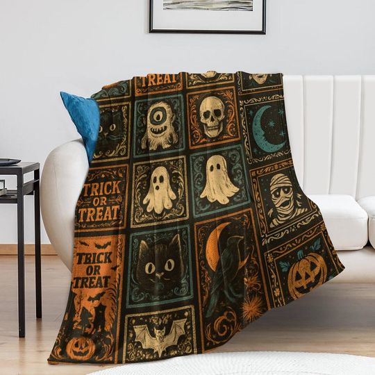 Discover Halloween Flannel Fleece Throw Blanket: Cozy Autumn Decor