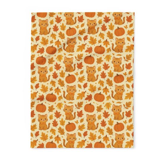 Cozy Kitty Fleece Blanket - Halloween Blanket, Cat Lover, Perfect Gift for Animal Lovers, Home Decor, Snuggling, Cozy Nights, Fall Blanket