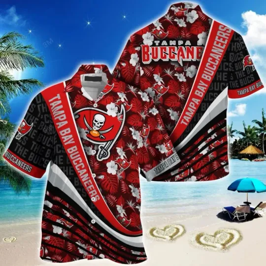 Discover Tampa Bay Football Tropical Leaves Hawaiian Shirt Summer Aloha, Gift for Fan