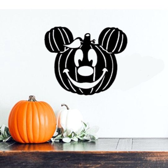 Mickey Pumpkin sign, Pumpkin Mickey,Disney Halloween sign, Pumpkin Patch sign, Fall Disney decor, Disney handmade gifts, Metal fall signs