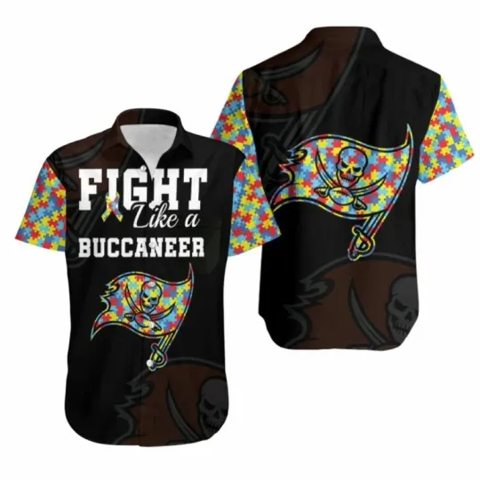 Discover Fight Like A Football Autism Support Hawaiian Shirt Summer Aloha, Gift for Fan