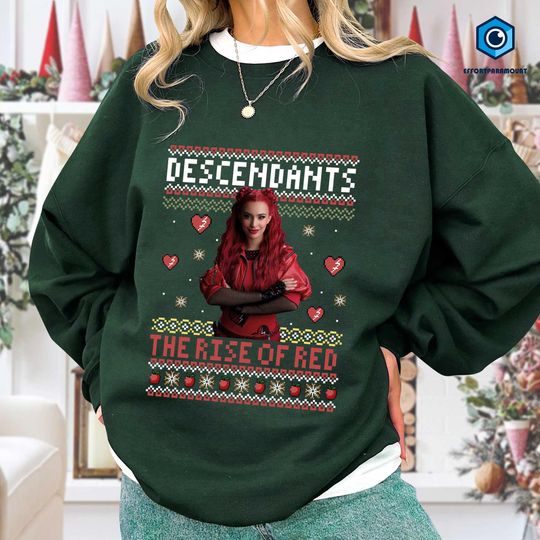 Descendants The Rise of Red Christmas Sweatshirt, I'm A Rebel, Disneyland Christmas Shirt, Red Christmas, Family Christmas Shirt