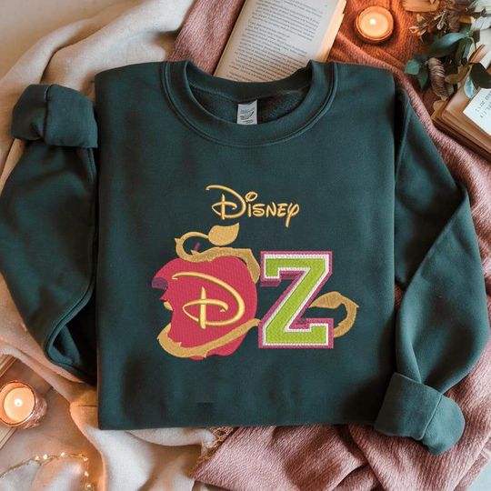 Retro Descendants Zombies World Tour Matching Embroidered Sweatshirt, Disney The Rise Of Red Group Sweatshirt, Descendants Concert