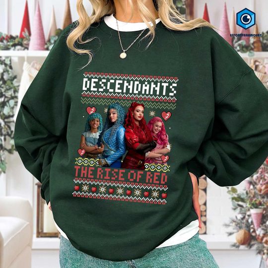 Discover Descendants The Rise of Red Christmas Sweatshirt, I'm A Rebel, Disneyland Christmas Shirt, Red Christmas, Family Christmas Shirt