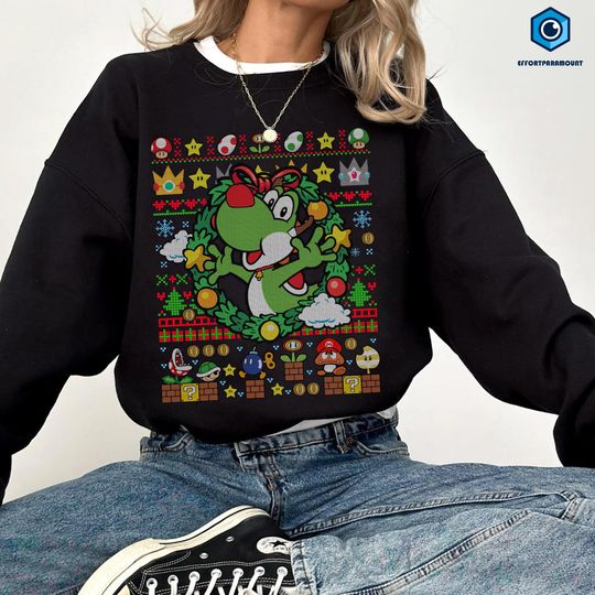 Yoshi Super Mario Christmas Shirt, Super Mario Bros Shirt, Yoshi Christmas Shirt, Mario Christmas Shirt, Family Shirt, Christmas Shirt