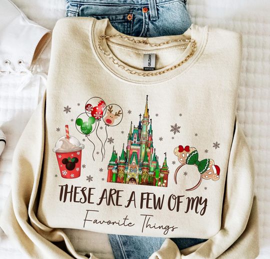 Discover Coquette Bow My Favorite Things Christmas Sweatshirt,Christmas Squad Sweatshirt Christmas Castle Sweatshirt Disney Christmas Holiday Sweater