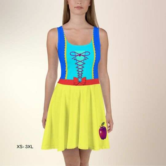 Snow White Skater Dress Halloween Costume Cosplay Adult