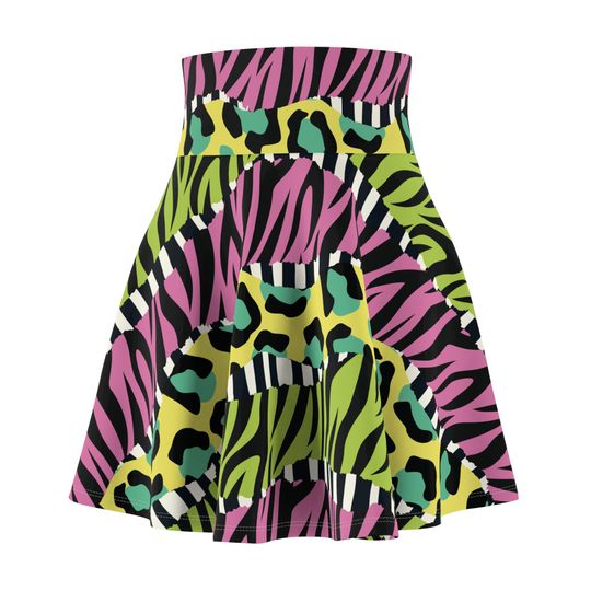 Discover Vibrant Animal Print High Waist Skater Skirt