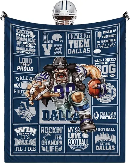 Discover Dallas Football Team Cowboys Fleece Blanket, Bed Bedroom Blanket Decor, Gifts for Men Women Fans Lovers
