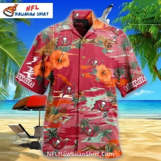 Discover Tampa Bay Football Tropical Sunset Aloha Hawaiian Shirt , Gift for Fan