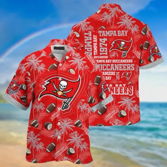 Discover Tampa Bay Football Seaside Buccaneer Hawaiian Shirt Summer Aloha, Gift for Fan