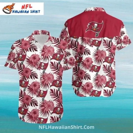 Discover Tampa Bay Football Floral Hawaiian Shirt With Hibiscus Design, Gift for Fan