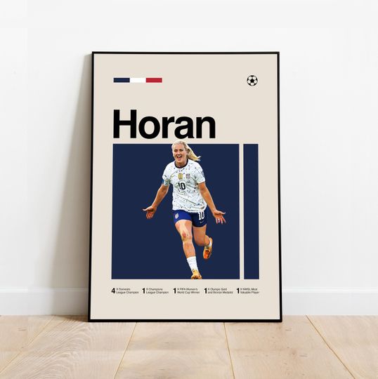 Discover Lindsey Horan Poster - Minimalist Mid century Modern Women's Football Wall Art Print for Fans! DIGITAL DOWNLOAD