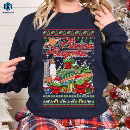 Discover Toy Story Pizza Planet Christmas Sweatshirt, Disneyland Hollywood Studios, Pizza Planet Shirt, Disneytrip Shirt, Disneyland Christmas