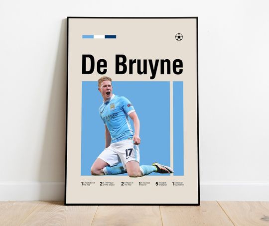 Discover Kevin De Bruyne Poster - Minimalist Mid century Modern Football Art for Fans! DIGITAL DOWNLOAD