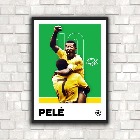 Discover Pele Poster - Minimalist Football Art Print for Fans! DIGITAL DOWNLOAD