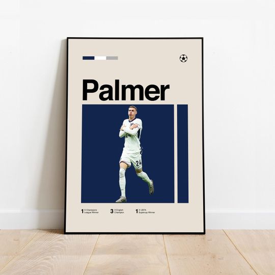 Discover Cole Palmer Poster - Minimalist Mid century Modern Football Art Print for Fans! DIGITAL DOWNLOAD