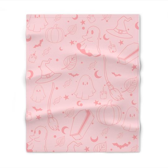 Discover Whimsical Halloween Throw Blanket - Cozy Dcor for Fall, Ghost Prints, Haunted Decor, Spooky Blanket, Perfect for Halloween Parties