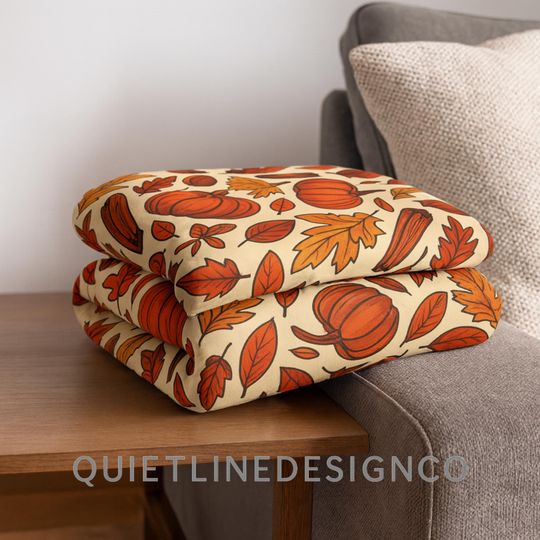 Discover Fleece Blanket, Cozy Autumn Throw for Pumpkin Fall Decor, Halloween & Thanksgiving Gift