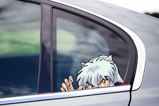 Discover Samurai Inu sword master anime peeking decal peeker peekabo cartoon ninja slay fighter sticker for cars trucks tiktok instagram