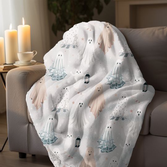 Discover Ghost Halloween Blanket, Funny Halloween Throw, Cute Sheet Ghosts, Cozy Soft Fleece, Fall Decor, Spooky Gift, Halloween Blanket