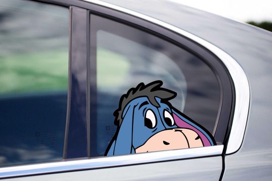 Discover Eeyore Peeking Peek Peekabo Peekers Bumper Window Vinyl Decal Disney Movie Winnie the pooh Stickers Donkey Horse