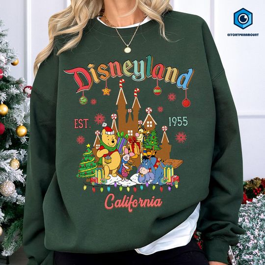 Discover Pooh and Friends Disneyland Christmas Shirt, Disneyland Christmas Shirt, Winnie The Pooh Shirt, Magic Kingdom, Christmas Xmas Gifts