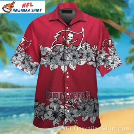 Discover Buccaneer Spirit Floral Hibiscus Tampa Bay Buccaneers Hawaiian Shirt Mens