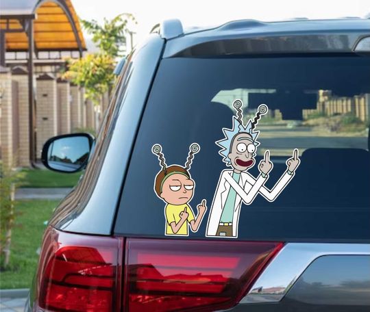 Discover Stoner Guys Middle Finger LOL Peeking Peek Peekabo Bumper Window Vinyl Decal Cartoon Funny Stickers Meme