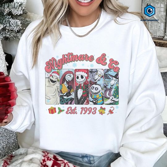 Discover Nightmare Before Christmas Shirt | Jack And Sally Christmas Shirt | Happy New Year | Jack Skeleton Christmas Shirt | Family Christmas Shirt