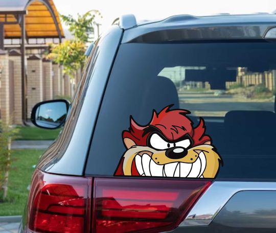 Tasmanian Devil Peeking Vinyl Wall Decal Cartoon Anime Sticker