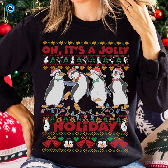 Mary Poppins Penguin Christmas Sweatshirt, Oh It's A Jolly Holiday Shirt, Disneyland Christmas Shirt, Funny Christmas Sweater