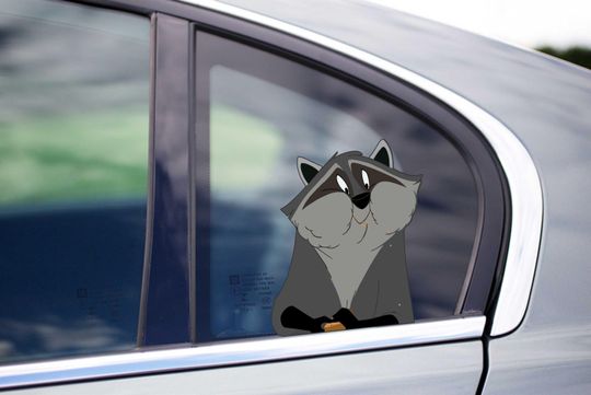 Funny Meeko Raccoon Window Decal from Pocahontas Wall Art Sticker for Home & Living