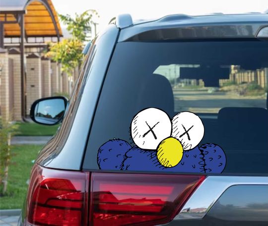 Discover Blue puppet kaw peeking anime super decal cartoon sticker for cars trucks tiktok instagram manga laptop funny peeker