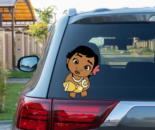 Discover Cute Moana Baby Peeking Peek Peekabo Peekers Bumper Window Vinyl Decal Disney Movie Stickers