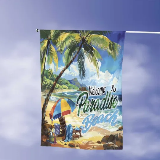 Discover Welcome To Paradise Beach Flag, Summer Garden Flag, Summer Beach flag