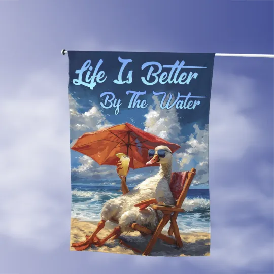 Discover Beach Summer Garden Flag, Life Is Better By the Water Flag, Welcome Flag
